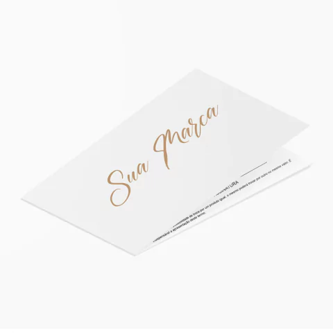 Certificado de Garantia Personalizado Branco - Pacote com 10 unidades