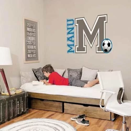 Vinilo Letras Nombre, Inicial Y Pelota!