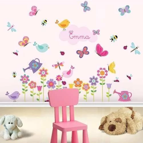 Kit De Vinilo Jardin De Flores Con Tu Nombre!