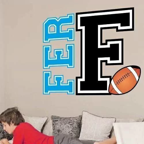 Vinilo Letras Con Tu Nombre, Inicial Y Pelota De Rugby!
