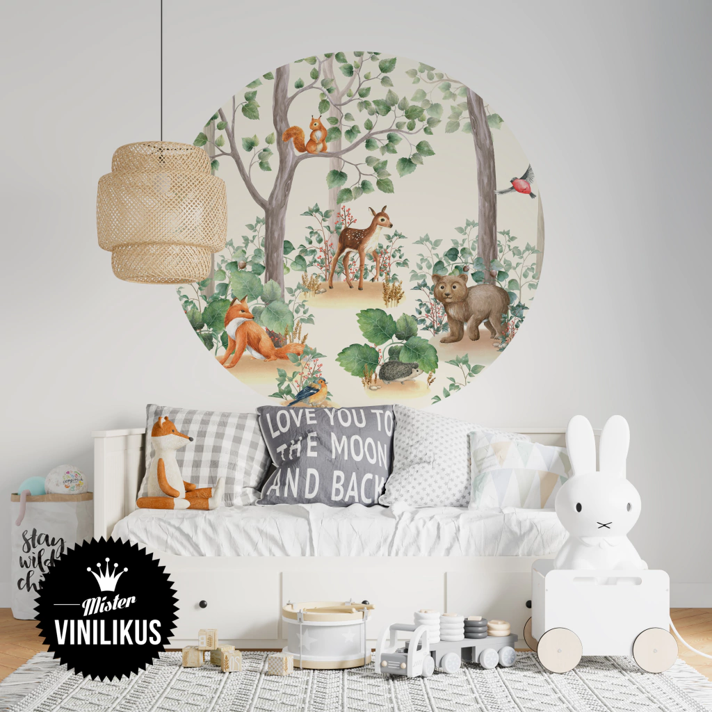 Vinilo para pared CIRCULO BOSQUE ACUARELA
