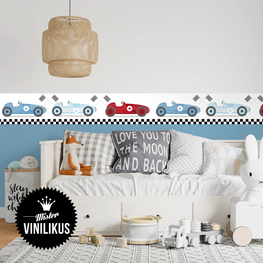 Vinilo pared decorativo Guarda AUTITOS VINTAGE por metro