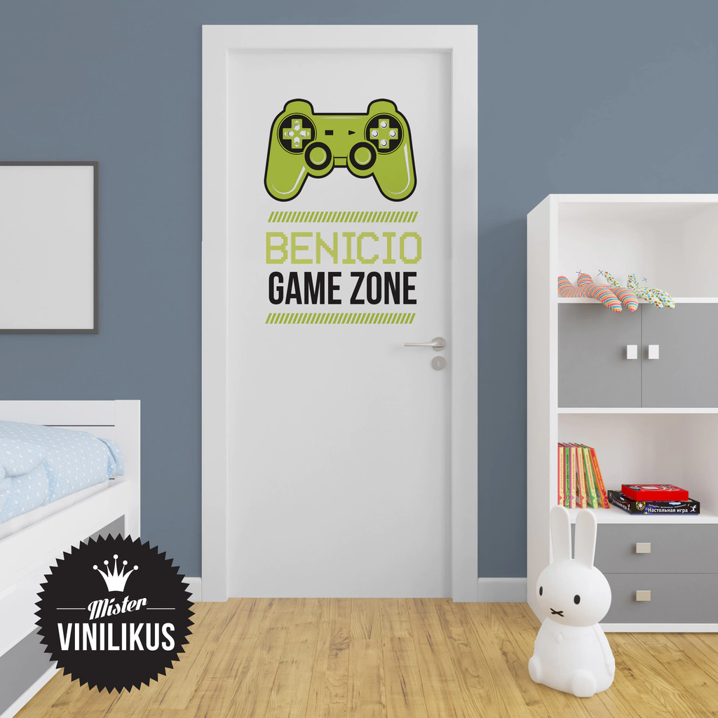 Vinilo para Puerta GAME ZONE pedilo con tu nombre