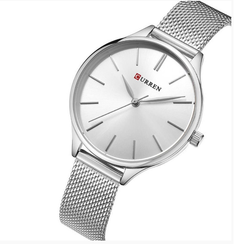 Relógio feminino Curren analógico C9024L - Prata
