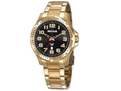 Relógio analógico masculino Seculus 20787 Preto e dourado