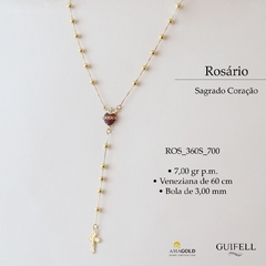 Colar rosário sagrado coração ouro 18 k