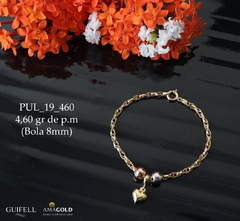 Pulseira ouro 18 k pingente coração - comprar online
