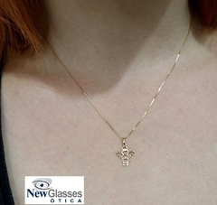 Colar corrente veneziana + pingente anjinho ouro 18 k - comprar online