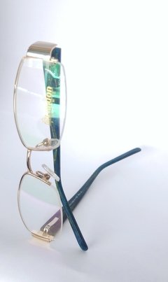 Armação para óculos de grau London Prime L2833 COL. JL 52 18 Metal azul e dourado na internet