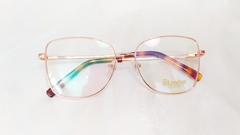 Armação para óculos de grau London Prime L3032 COL. DB Feminina metal rose