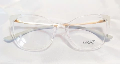 Armação para óculos de grau Grazi 3097 J335 Acetato translúcida e azul bebê