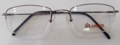 Armação para óculos de grau London L-5409 C.115 Prata Quadrada Metal e fio de nylon