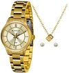 Relógio Lince feminino LRGH072L KU33 dourado kit de acessórios