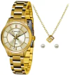 Relógio Lince feminino LRGH072L KU33 dourado kit de acessórios