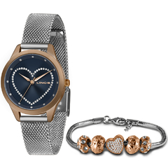 Relógio analógico feminino Lince LRT4676L D1SX Pulseira berloque