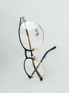 Armação para óculos de grau Ray Ban RB6375 2890 Preto com dourado na internet