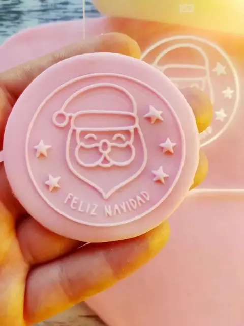 Stamp Relieve Papa Noel Feliz Navidad (Dibujo 5cm) - comprar online