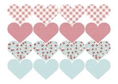 Corazones KIT Shabby Chic (16 u. de 6 cm)