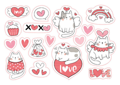 STICKERS Cat Love