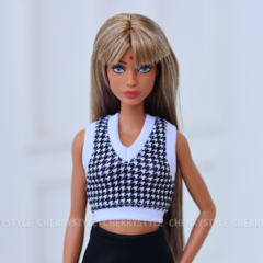 Colete Cropped Pied Poule (BARBIE - 1/6) na internet