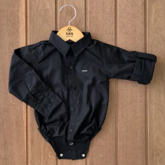 Body Social para Bebê Preto Manga Longa com Martingale Acompanha Extensor - comprar online