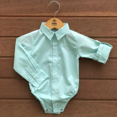 Body Social para Bebê Algodão Premium Verde Bebê Manga Longa com Martingale Acompanha Extensor - comprar online