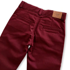 Calça Infantil de Sarja Marsala com Elastano - HKN Camisaria na internet