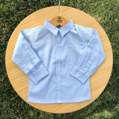 Camisa Infantil Clássica Algodão Premium Azul Bebê Manga Longa com Martingale - HKN Camisaria - comprar online