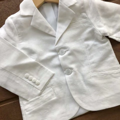 Blazer Infantil Social Alfaiataria com Linho Branco - HKN Camisaria na internet