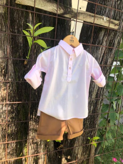 Bata Infantil Manga Longa em Algodão Premium Rosa Bebê com Martingale - HKN Camisaria na internet