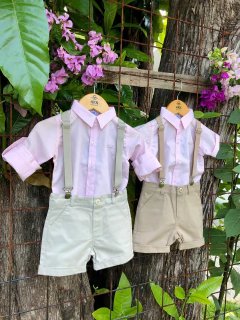 Camisa Infantil Clássica Algodão Premium Rosa Bebê Manga Longa com Martingale - HKN Camisaria - HKN Camisaria