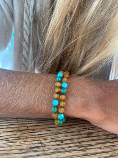 Collar Rosa ~ Ámbar, jade y amazonita en internet