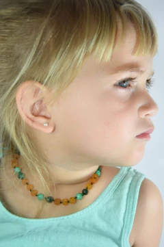 Collar Rosa ~ Ámbar, jade y amazonita - comprar online