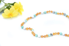 Collar Luna - Ambar, Howlita y amazonita. - tienda online