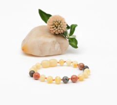 Pulsera Teresa - Ambar , piedra del sol y labradorita