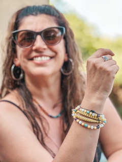 Collar Matilde ~ Ámbar, amatista, amazonita, aguamarina y cuarzo rosa