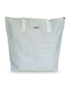 BOLSO TOTE CON FUELLE - MIL RAYAS GRIS CLARITO