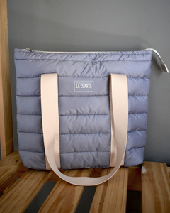 Set Bolso Bruja - Mediano+Neceser Puffer Gris Perla