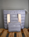 Set Bolso Bruja - Mediano+Neceser Puffer Gris Perla