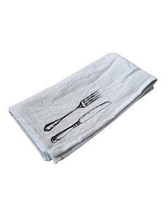 Servilletas de Tusor - Con Estampa "Cubiertos" - tienda online