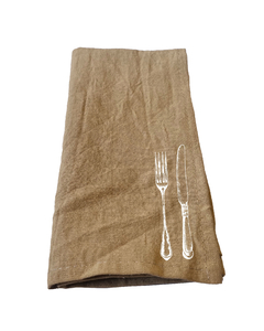 Servilletas de Tusor - Con Estampa "Cubiertos" - tienda online