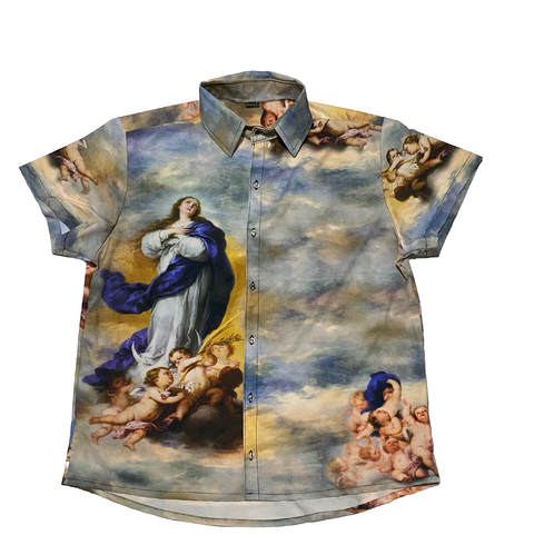 Camisa de botão a criação de adão pintura arte - comprar online