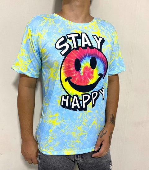 Camiseta t-shirt Stay Happy Tye Dye
