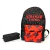 Kit mochila e estojo - stranger things alphabet lights & demogorgon