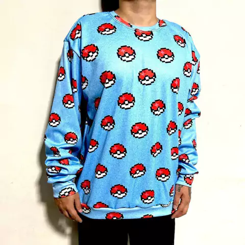 Moletom estilo sueter pokemon pokebola pixel desenho geek anime nerd o filme