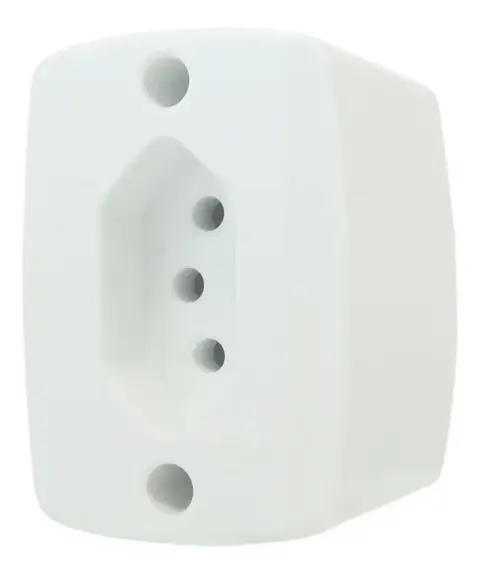 Tomada De Sobrepor Retangular Bipolar 2P+T 20A/250V Branca Ilumi 16517