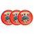 Conjunto de 3 Pratos Pizza Vermelho