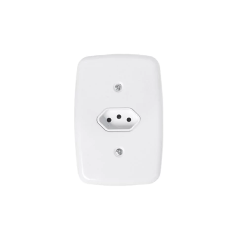 Tomada De Embutir 2P+T 20A/250V Com Placa 4X2 Branca Pluzie 3212