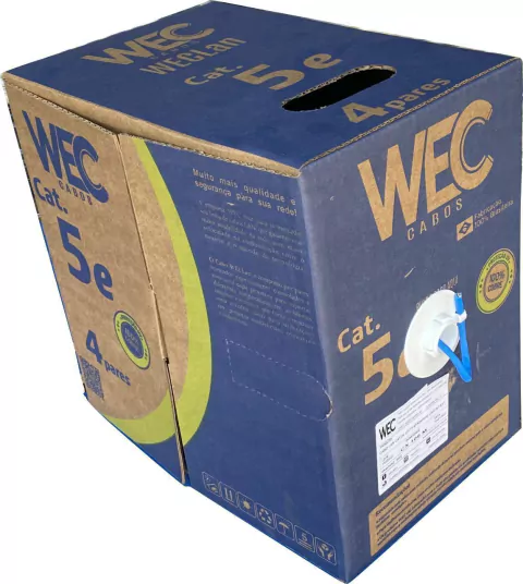 Cabo Lan 4Px24Awg Cat5E F/Utp Cm Int/Ext Azul Fast Box 305 Mts Wec 2110102