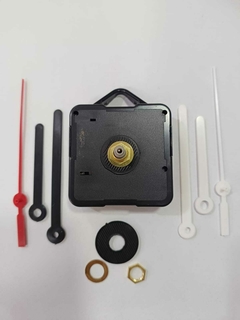 Máquina Contínua de Relógio de Parede Eixo Médio Com Rosca e Com Alça (16,5mm) - Ponteiros Branco ou Preto.